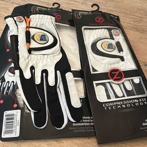 NEW 2 pcs one pair zero friction golf gloves mesh Lyra white right and left one